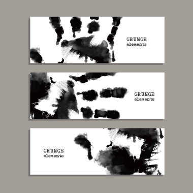 Vektör siyah boya insan eli