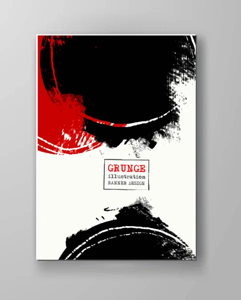 Design abstrait noir et rouge . — Image vectorielle