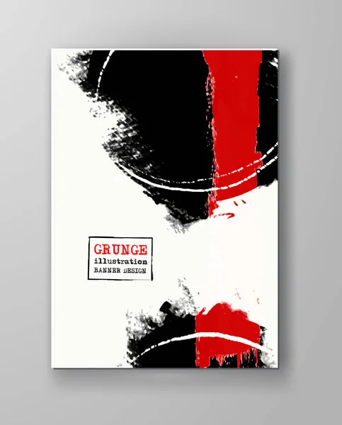 Diseño abstracto negro y rojo . — Archivo Imágenes Vectoriales