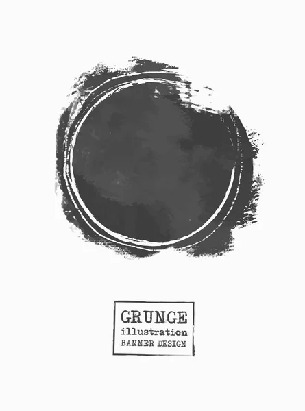 Gran círculo grunge gris sobre fondo blanco . — Vector de stock