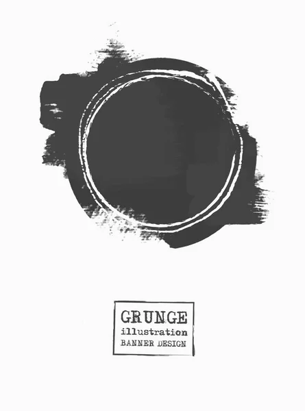 Gran círculo grunge gris sobre fondo blanco . — Vector de stock