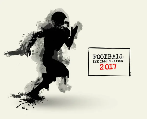 Football player silhouette with ball isolated — Stock Vector