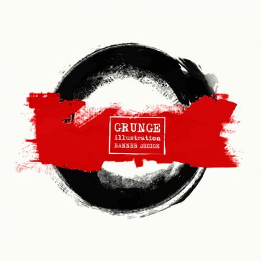 Siyah mürekkep yuvarlak beyaz vuruş