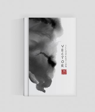 Afiş, poster, broşür soyut siyah mürekkep ile.