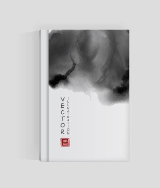 Afiş, poster, broşür soyut siyah mürekkep ile.