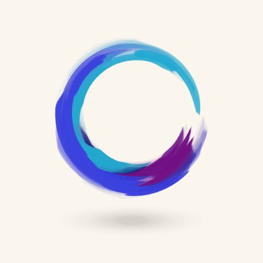 Suluboya daire doku. Vektör daire öğeleri