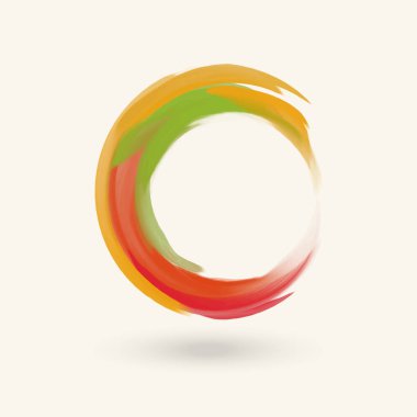 Suluboya daire doku. Vektör daire öğeleri