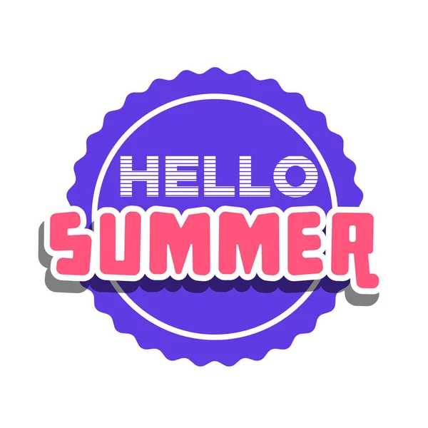 Hello Summer на цветном круге . — стоковый вектор