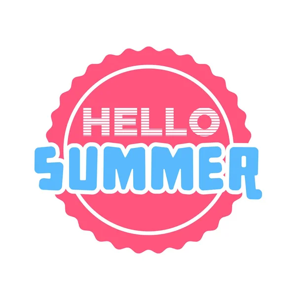 Hello Summer on color circle. — Stock Vector