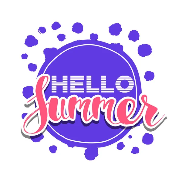 Hello Summer на цветном круге . — стоковый вектор