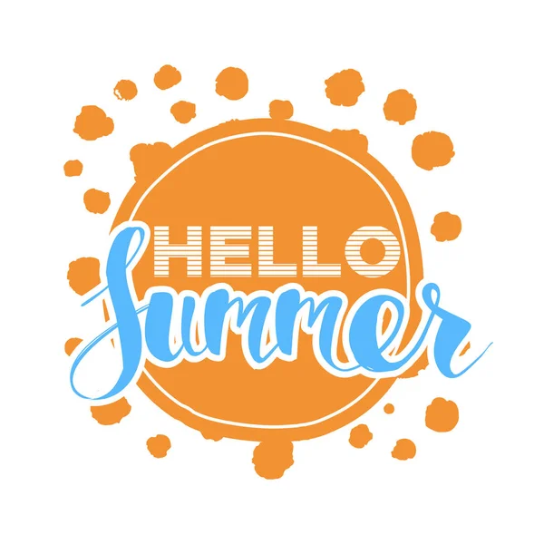 Hello Summer на цветном круге . — стоковый вектор