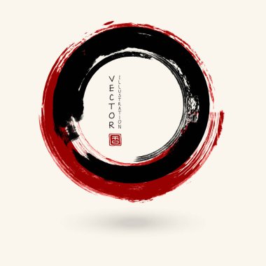 Siyah mürekkep yuvarlak beyaz vuruş