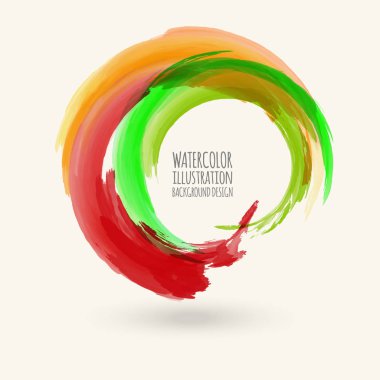 Suluboya daire doku. Vektör daire öğeleri