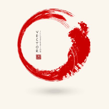 vektör kırmızı mürekkep yuvarlak kontur