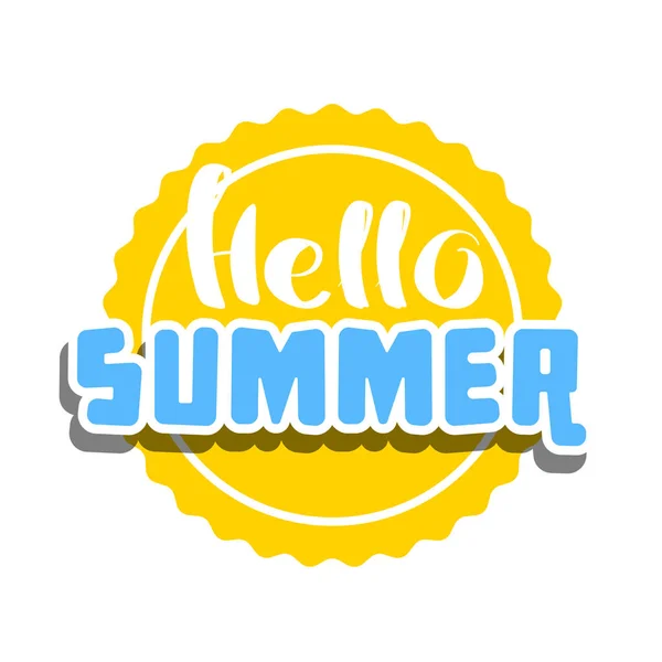 Hello Summer on color circle. — Stock Vector