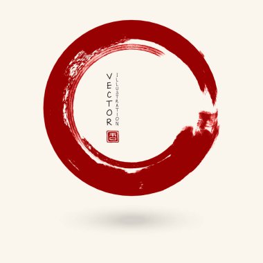 Kırmızı mürekkep yuvarlak beyaz vuruş