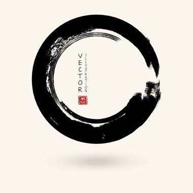 Siyah mürekkep yuvarlak beyaz vuruş