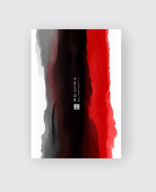 Zarif broşür şablonu tasarım mürekkep fırça öğesi