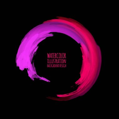 Neon boya soyut yuvarlak. Parlayan retro çerçeve.