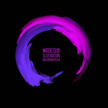 Neon boya soyut yuvarlak. Parlayan retro çerçeve.