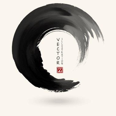 vektör siyah mürekkep yuvarlak kontur