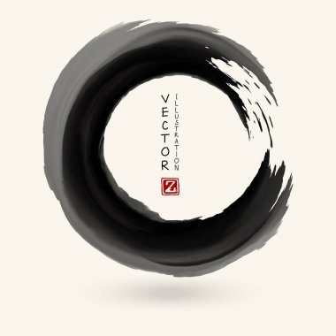 vektör siyah mürekkep yuvarlak kontur