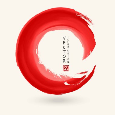 vektör kırmızı mürekkep yuvarlak kontur