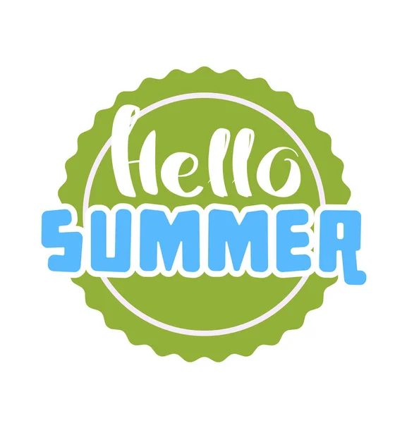 Hello Summer on color circle. — Stock Vector