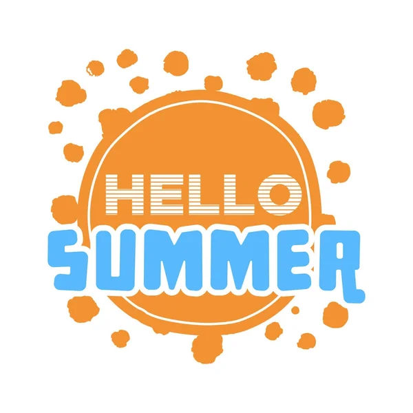 Hello Summer on color circle. — Stock Vector