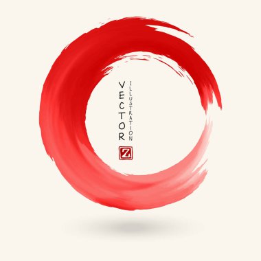 vektör kırmızı mürekkep yuvarlak kontur