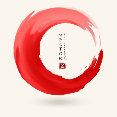 vektör kırmızı mürekkep yuvarlak kontur