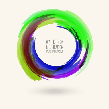 Suluboya daire doku. Vektör daire öğeleri