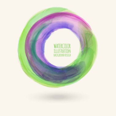 Suluboya daire doku. Vektör daire öğeleri