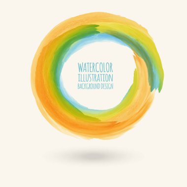 Suluboya daire doku. Vektör daire öğeleri