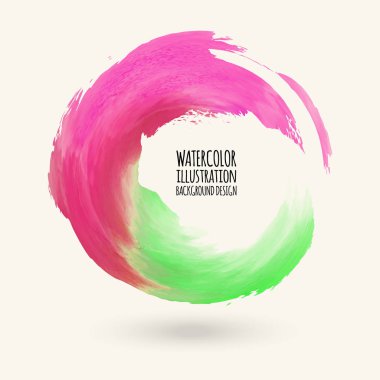 Suluboya daire doku. Vektör daire öğeleri