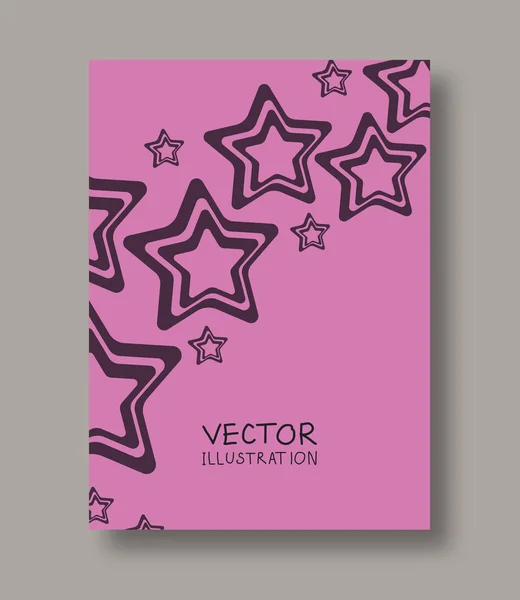 Estrellas Geométricas Volantes Abstractos Folletos Estilo Formas Color Inusual Elementos — Vector de stock