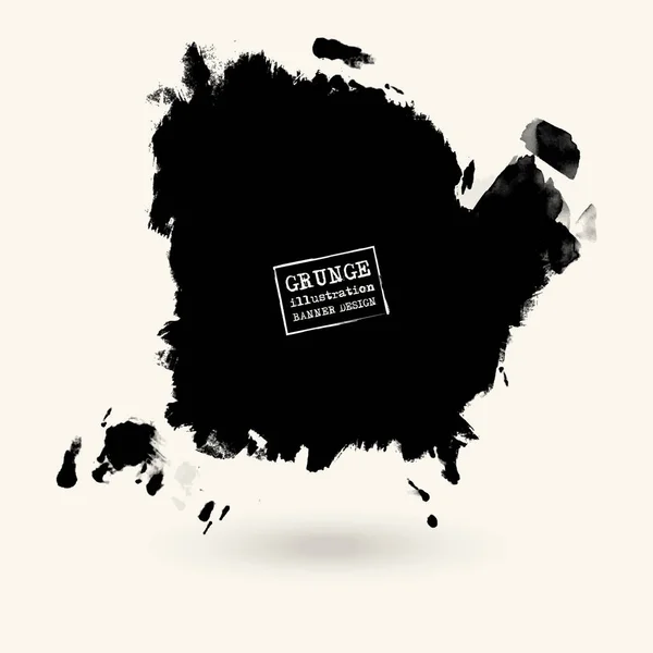 Vektör Siyah Gri Renk Fırça Darbeleri Sulu Boya Tek Renkli — Stok Vektör