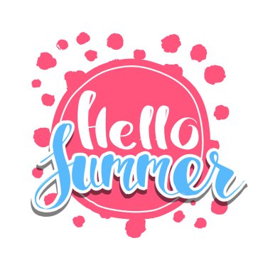 Merhaba renk çemberi yaz. Tipografik Tasarım etiket izole. Logo, şablonlar, davet için yazı, tebrik kartı, baskılar ve posterler sezon tatil. The Beach parti tadını çıkarın