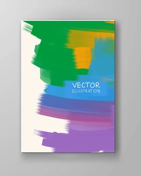 Abstract Colorful Banner Poster Brochure Made Bright Stains Vector Illustration — Stock Vector