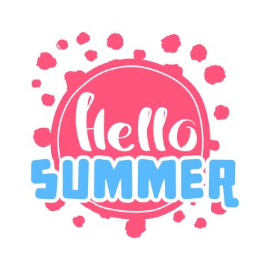 Merhaba renk çemberi yaz. Tipografik Tasarım etiket izole. Logo, şablonlar, davet için yazı, tebrik kartı, baskılar ve posterler sezon tatil. The Beach parti tadını çıkarın