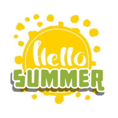 Merhaba renk çemberi yaz. Tipografik Tasarım etiket izole. Logo, şablonlar, davet için yazı, tebrik kartı, baskılar ve posterler sezon tatil. The Beach parti tadını çıkarın