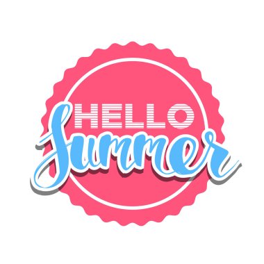 Merhaba renk çemberi yaz. Tipografik Tasarım etiket izole. Logo, şablonlar, davet için yazı, tebrik kartı, baskılar ve posterler sezon tatil. The Beach parti tadını çıkarın