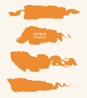 Vektör renk fırça darbeleri ayarlayın. Grunge elemanları izole. Tasarım için renk fırçalar. Serbest el. Mürekkep sıçrama. Akrilik damgası. Vektör çizim