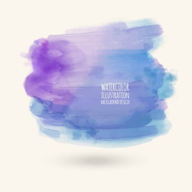 Beyaz arka plan üzerine soyut mavi suluboya. Gazetede sıçramasına renk. Çizilmiş bir koludur. Vektör çizim.