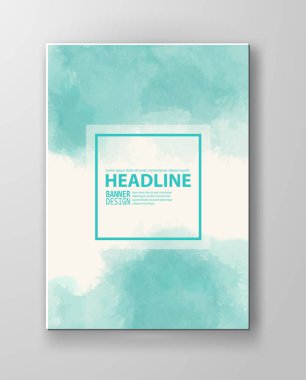 Suluboya deniz renk tasarım afiş. Vektör çizim