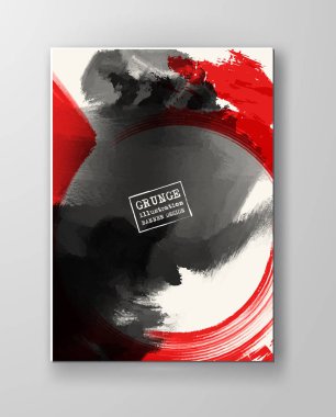 Kırmızı ve siyah arka plan ile mürekkep uyarıları. Japon tarzı kompozisyon. Duvar kağıdı, iç, el ilanı kapak, poster, afiş, kitapçık için agresif fütüristik dinamik arka plan.