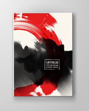 Kırmızı ve siyah arka plan ile mürekkep uyarıları. Japon tarzı kompozisyon. Duvar kağıdı, iç, el ilanı kapak, poster, afiş, kitapçık için agresif fütüristik dinamik arka plan.