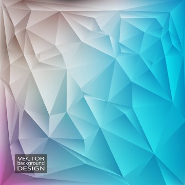 Üçgenler ile mavi geometrik arka plan. Degrade mozaik desen bulanık. Vektör çizim.