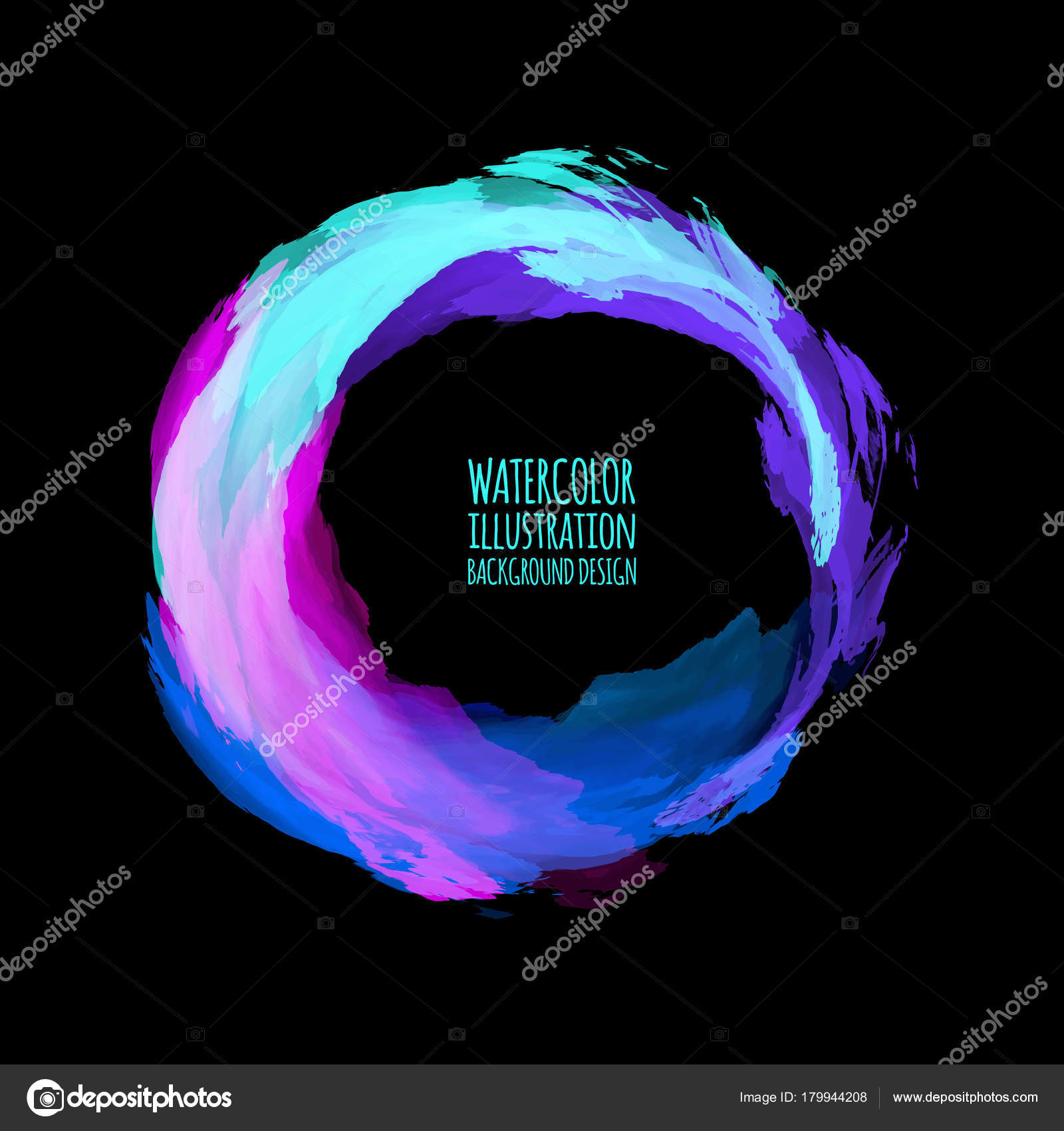 Neon Paint Abstract Glowing Retro Frame Vintage Fluorescent Circle