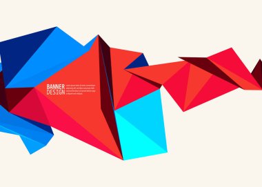 Vektör mavi kırmızı renk üçgen tasarım şablonları broşürler, el ilanları, mobil teknolojiler, uygulamalar, Online Hizmetler, tipografik amblem, Logo, afiş ve Infographic. Modern arka plan.